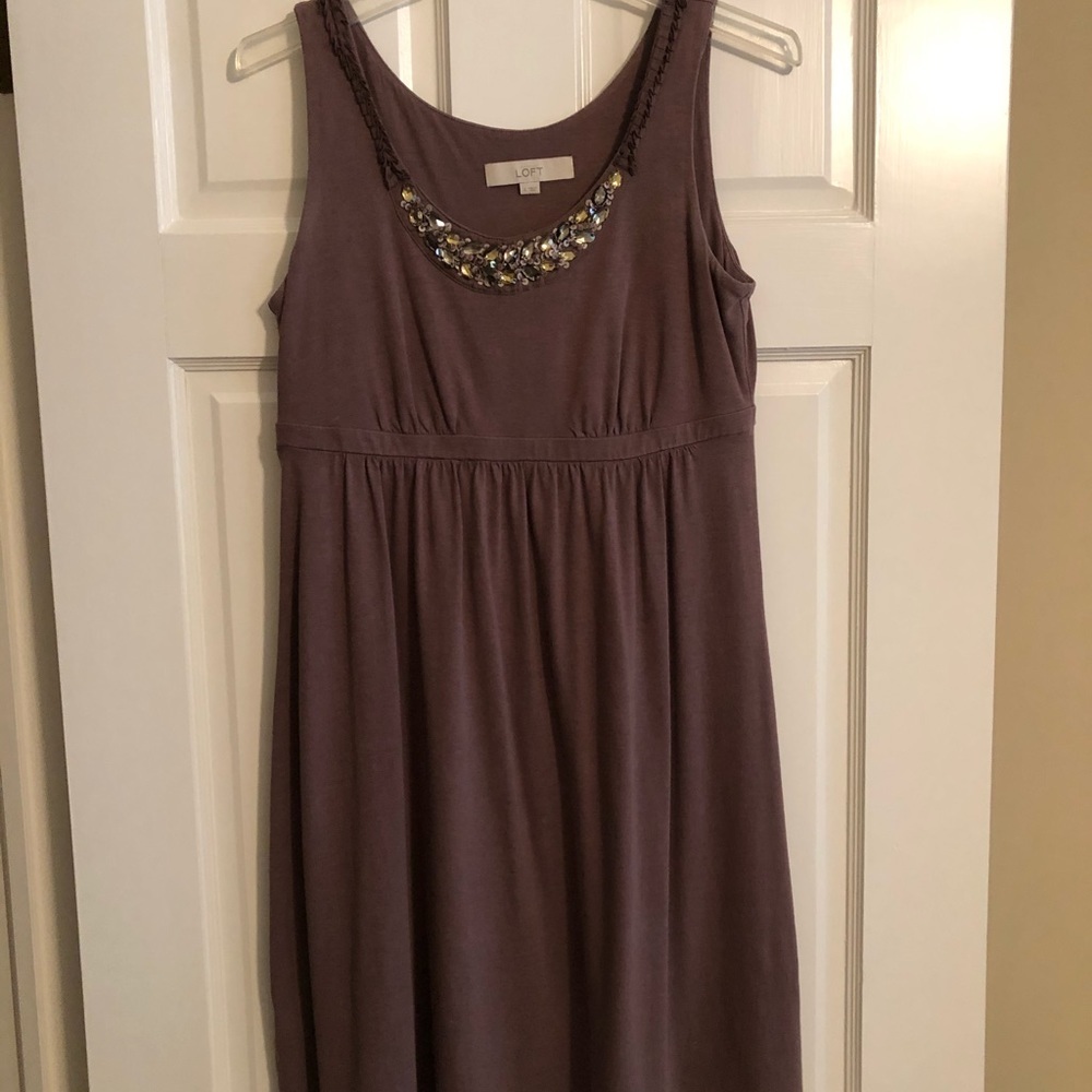 Loft small sleeveless brown dress